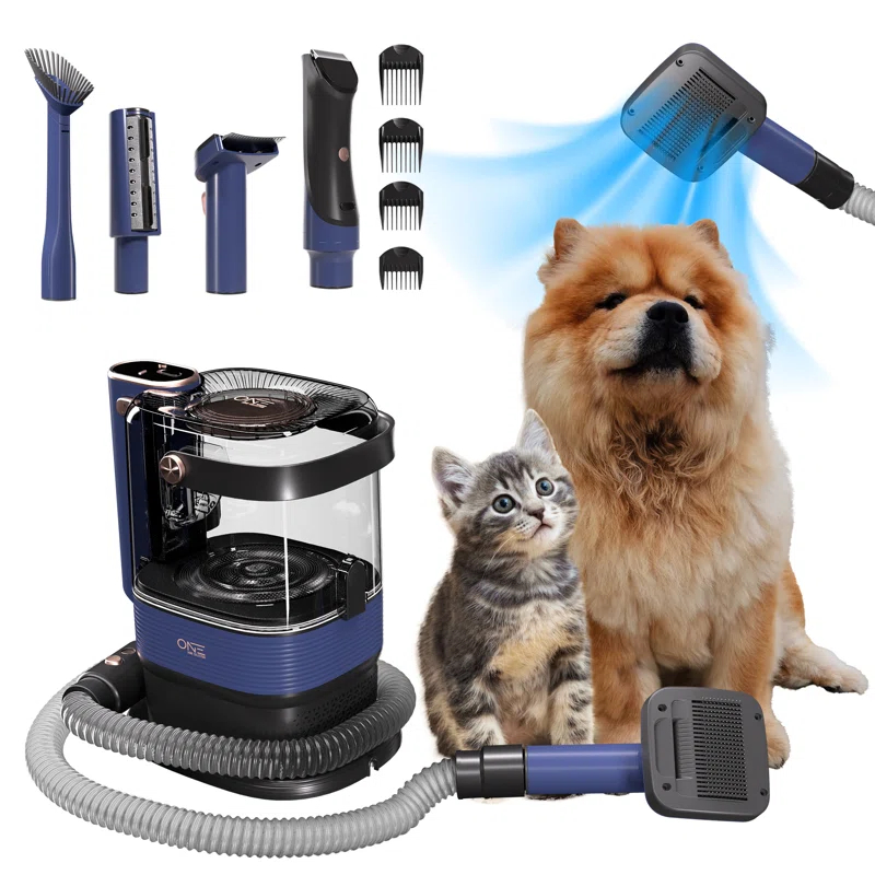 One Premium Pet Vacuum with Dog Grooming Kit, Pet Grooming Vacuum & Dog Clippers & Dog Brush for Shedding