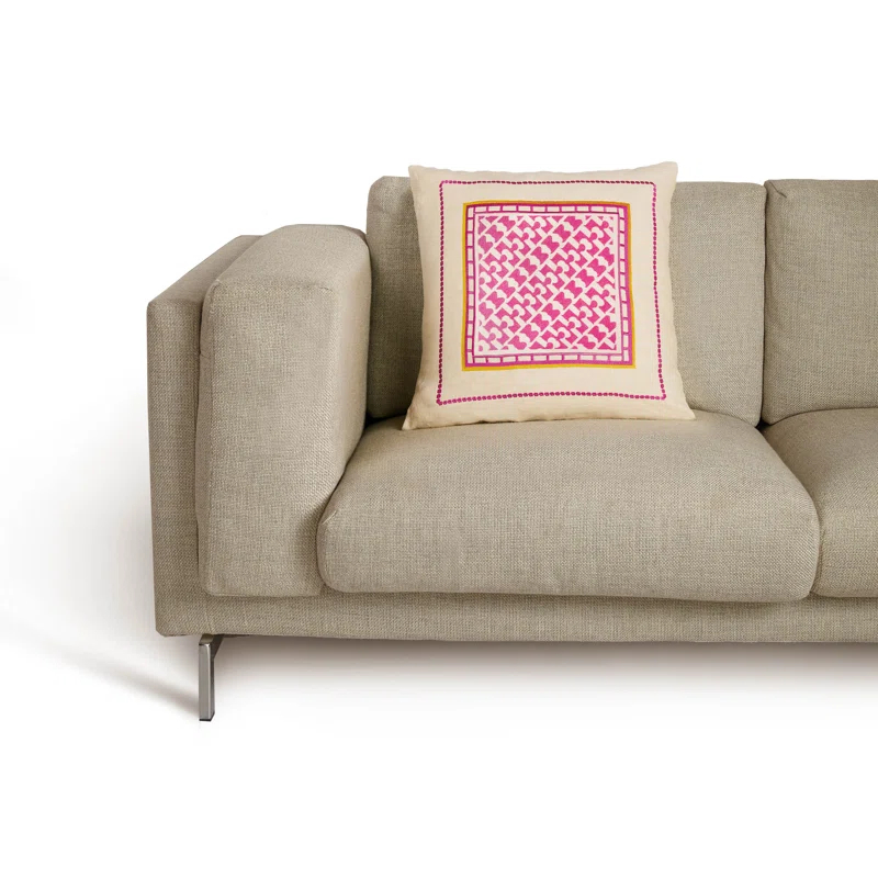 Montecito Embroidered Feather Throw Pillow