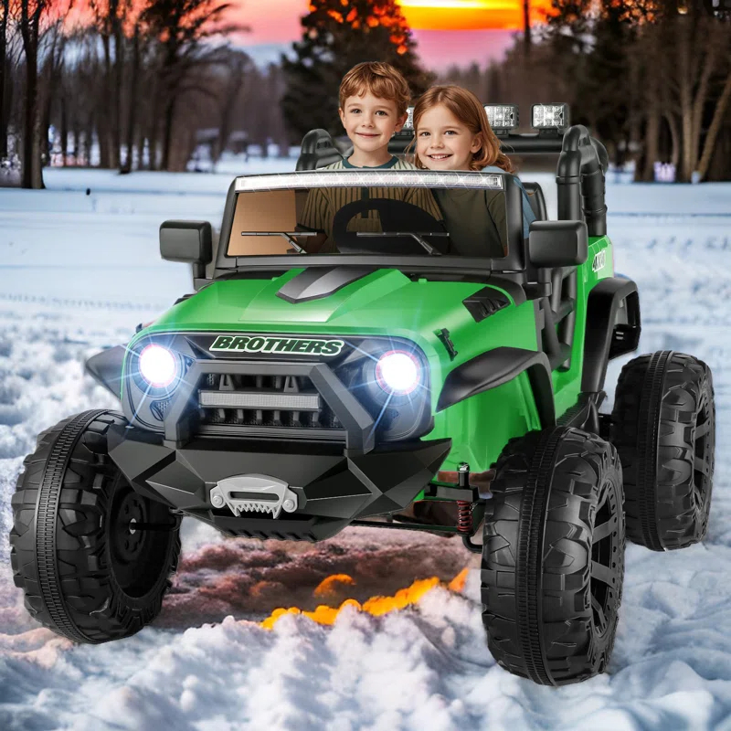 Ancheer 24V 2 Seater Ride On Car Jeep For Big Kids, Ride On Toys UTV With Parent Remote, LED Lights, Spring Suspension, Bluetooth, Music, USB, MP3