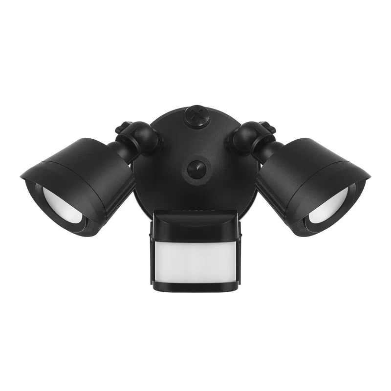 120 Watt 2 - Head LED Hardwired Dusk to Dawn Outdoor Security Flood Light with Motion Sensor
