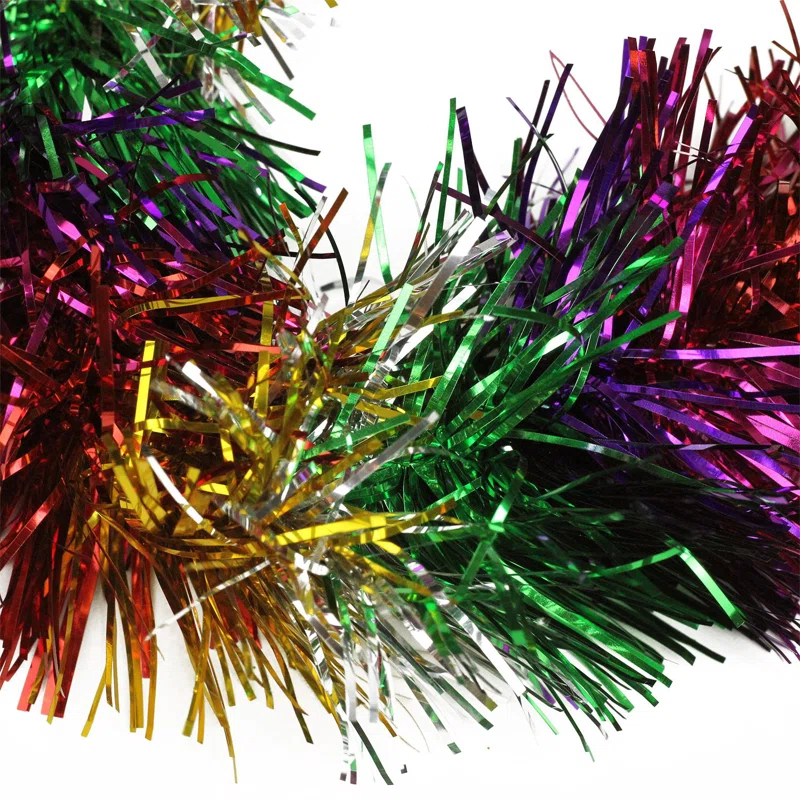 Northlight Seasonal 50' x 3" Silver Tinsel Rainbow Artificial Christmas Garland - Unlit
