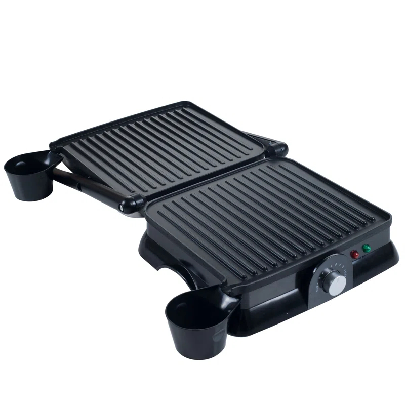 Chef Buddy Panini Press Indoor Electric Grill - 1400-Watt Gourmet Sandwich Maker with Nonstick Plates
