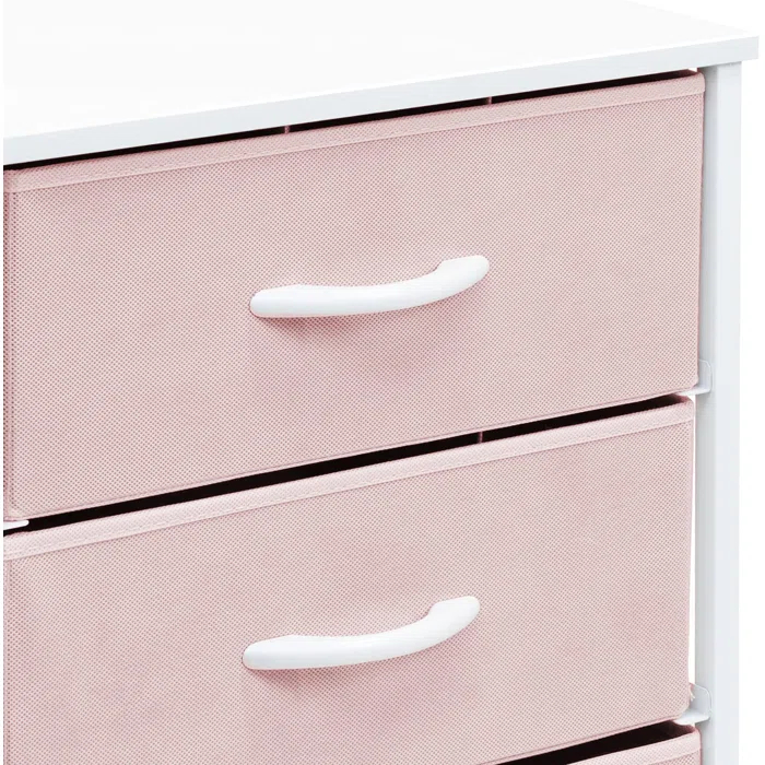 Sorbus 3 Drawers Nightstand with Steel Frame, Wood Top & Fabric Bins & Reviews | Wayfair