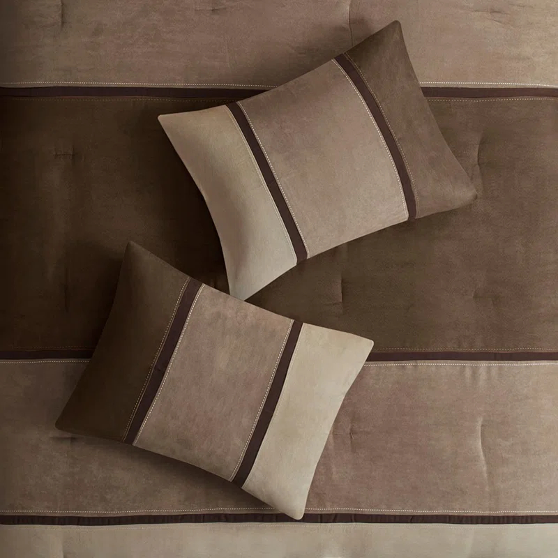 Gracie Mills Kimberly 7-Piece Contemporary Microsuede Comforter Set