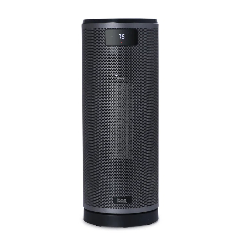 BLACK+DECKER BLACK+DECKER Ceramic Oscillating Tower Heater with Remote Control, Space Heater with Digital LED Display, Black