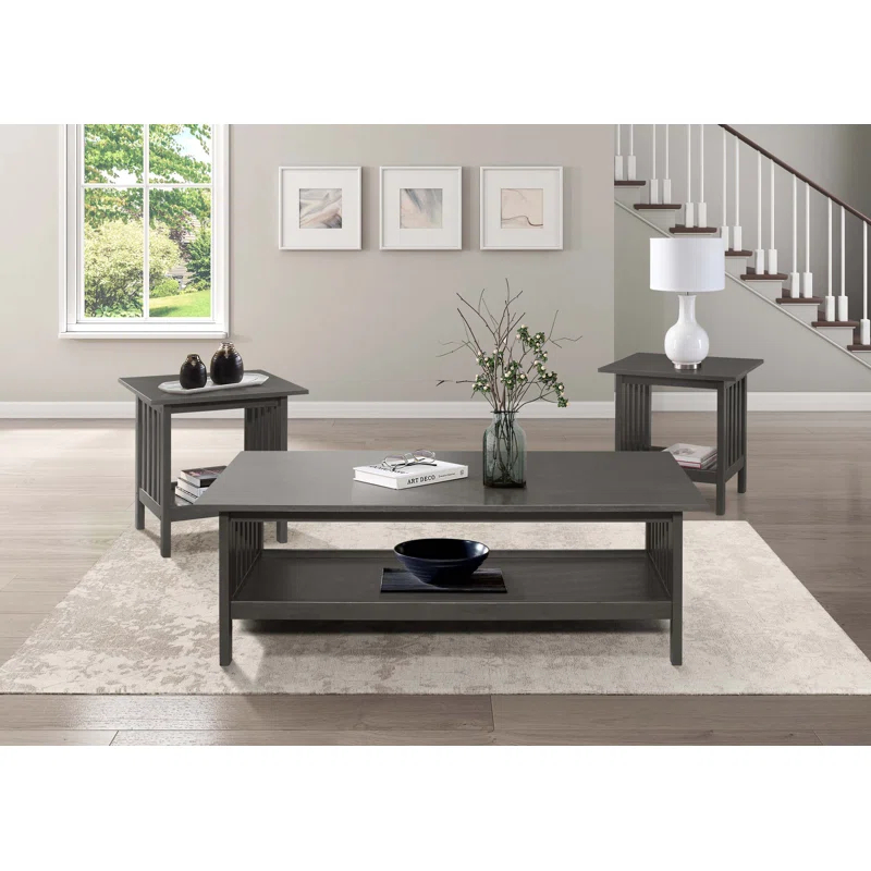 Benjara Wiston 3 - Piece Living Room Table Set