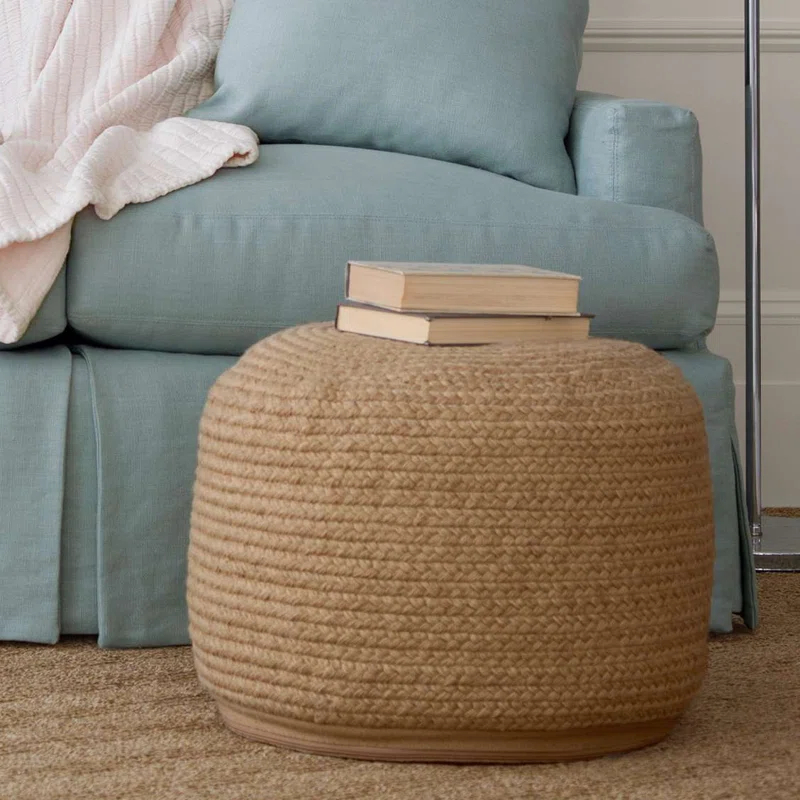 Pine Cone Hill Braided Natural Indoor/Outdoor Pouf