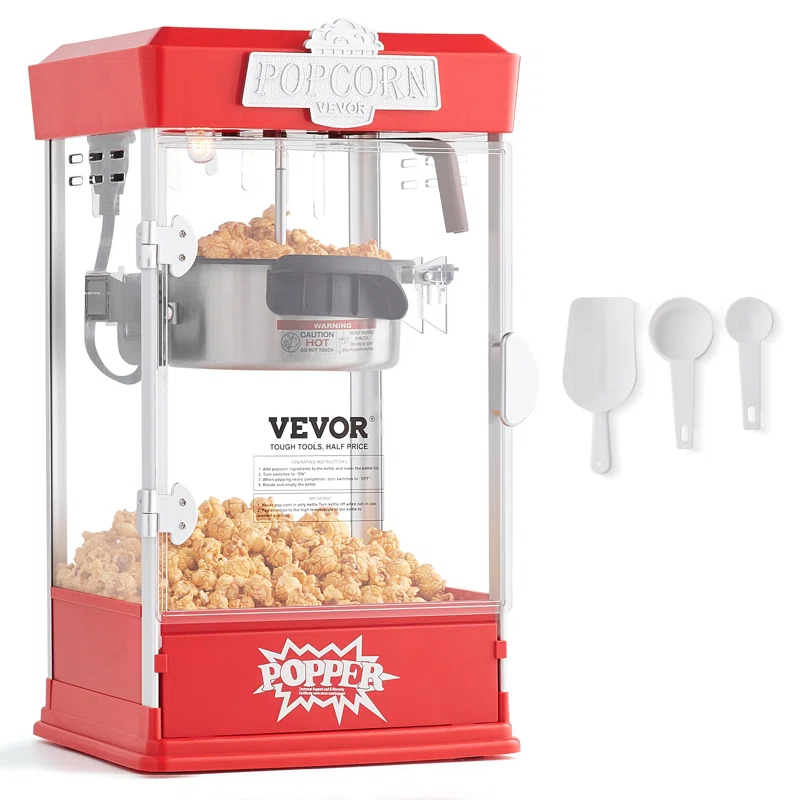 Stellweilan Tessberg Popcorn Popper Machine Tabletop Popcorn Maker 480W 4 Oz