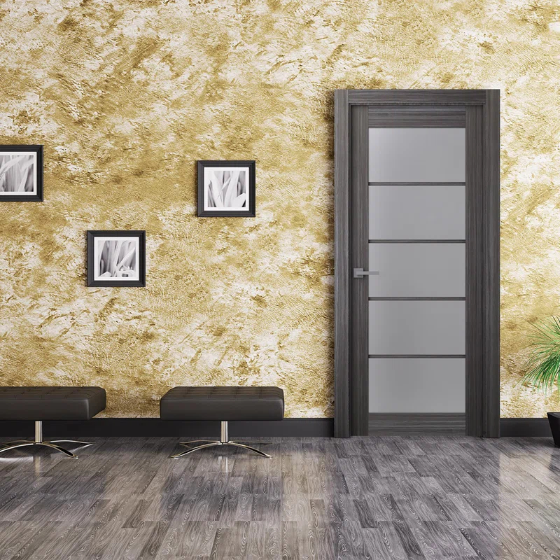 Palladio 5 Lite DIY-Friednly Manufactured Wood and Glass Single Prehung Interior Door