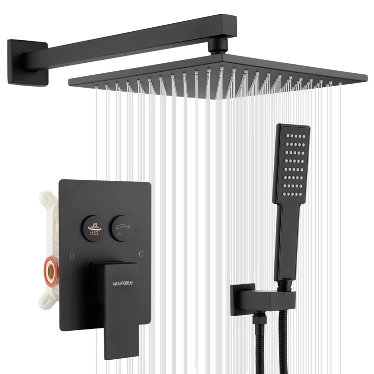 VANFOXLE Dual Function All-In-One Kit with Rough in-Valve 10 inches A2 MB