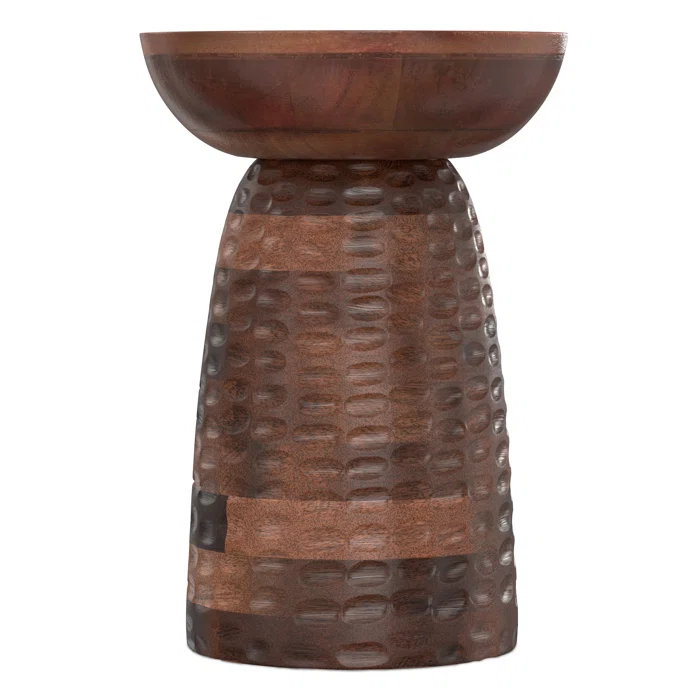 Dakota Fields Solid Mango Wood Contemporary Accent Table with Textured Finish, Fully Assembled