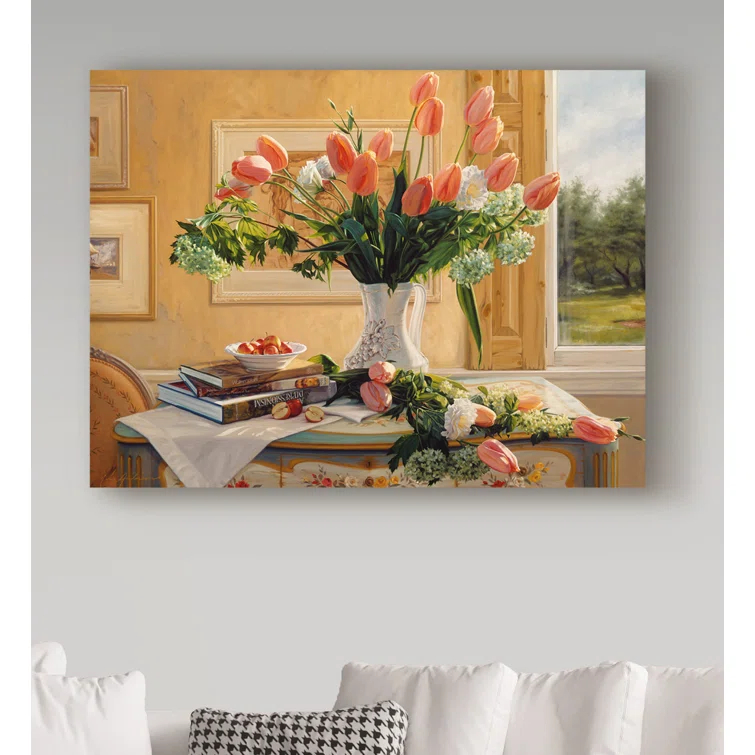 Trademark Fine Art Robin Anderson " French Tulips And Crab Apples " by Robin Anderson
