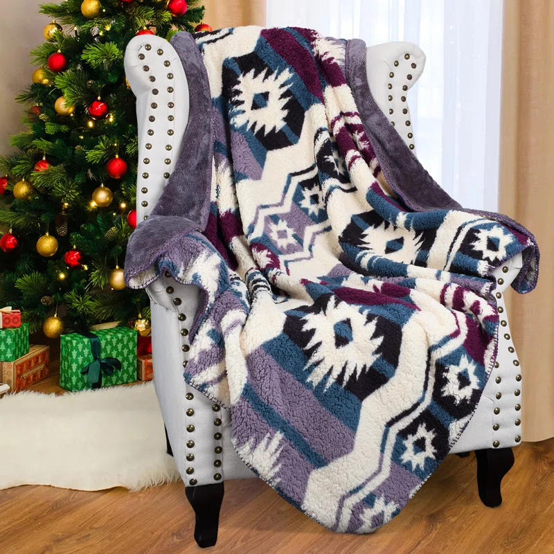 Catalonia Southwest Throw Blanket, Aztec Blanket for Couch or Room Decor, Reversible Comfy Fluffy Blanket, Gift Blanket, 50 x 60 inches