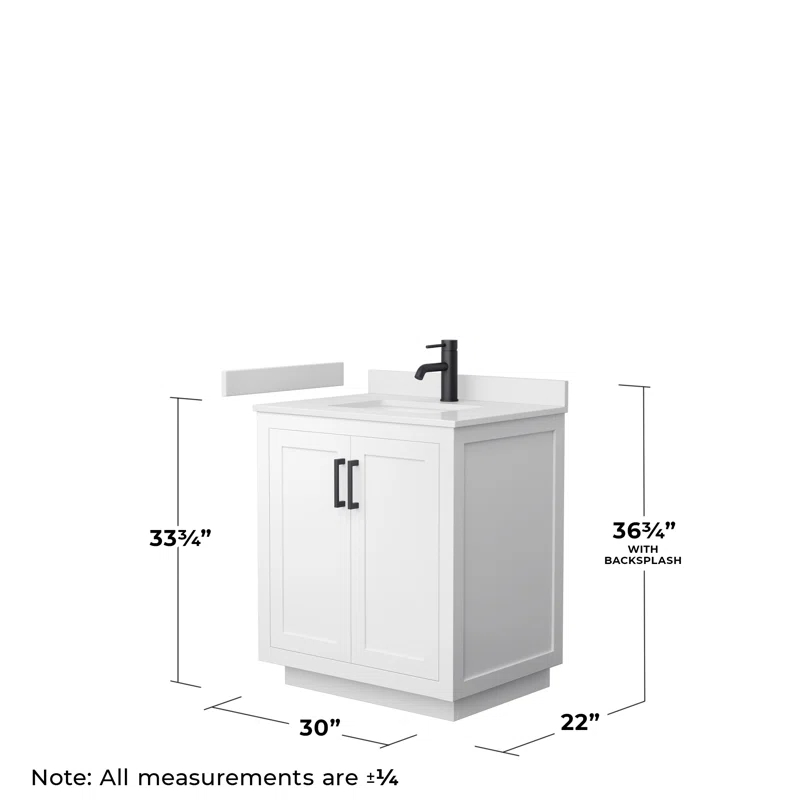 Wyndham Collection Miranda 30" Freestanding Single Bathroom Vanity with Cultured Marble Top