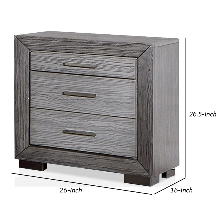 Benjara Reno 26'' W Solid Wood Nightstand