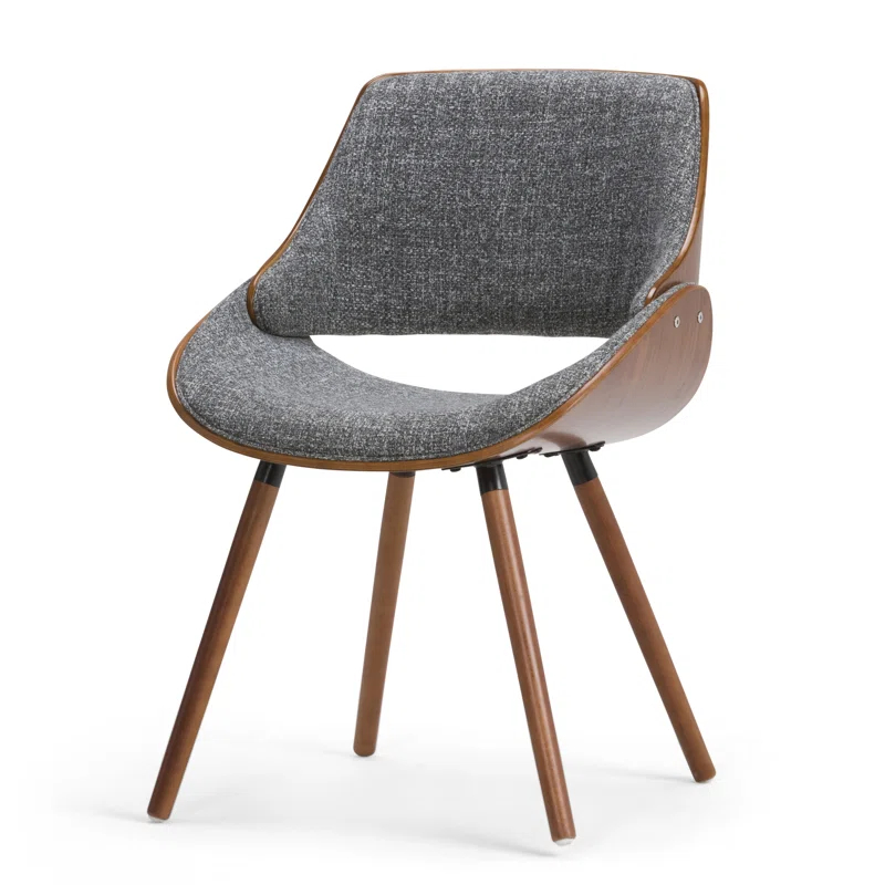 Simpli Home Malden Upholstered Dining Chair with Ergonomic Solid Wood Frame and Mid-Century Modern Style