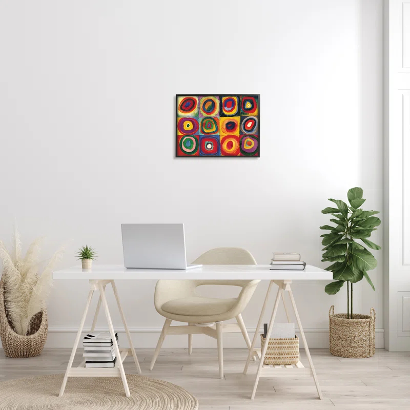 Stupell Industries " Modern Circle Shapes Aligned Abstract Swirl Pattern " by Wassily Kandinsky Painting Print