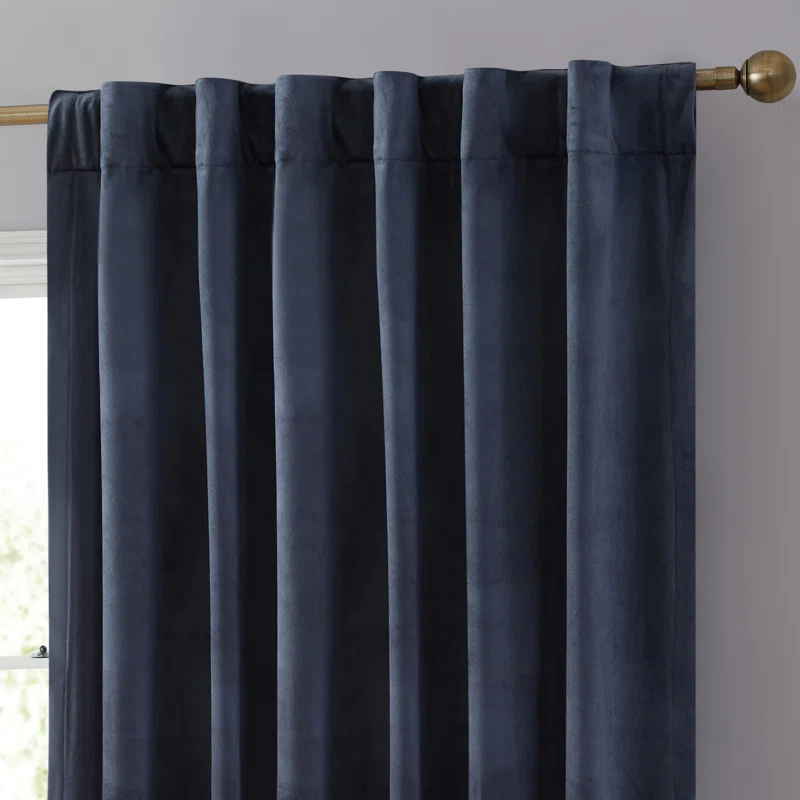Eider & Ivory™ Monroy Velvet Solid Color Curtain Panels Set (Set of 2)