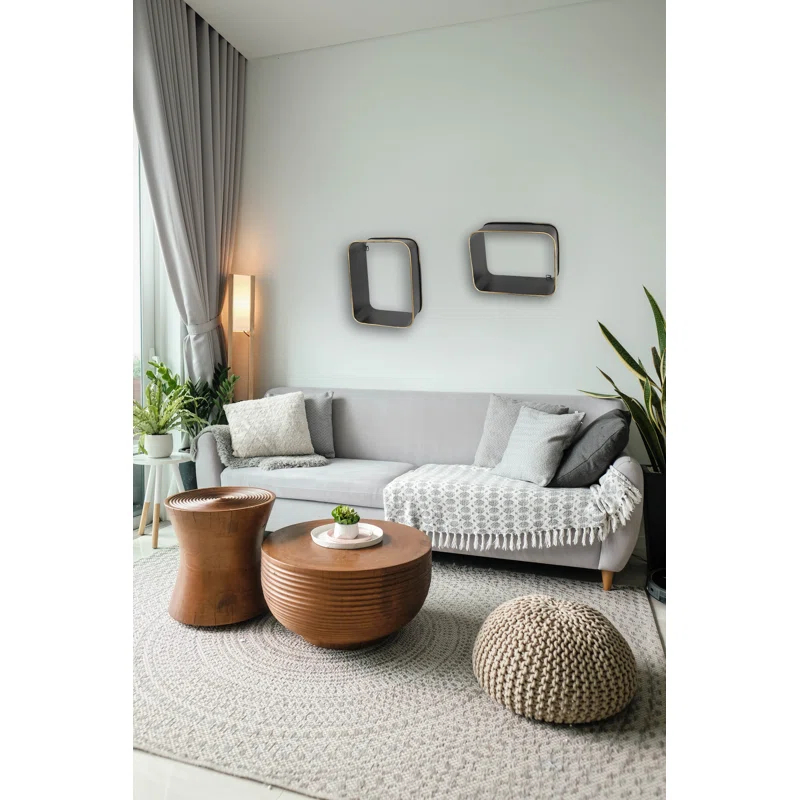 2 Piece Metal Accent Shelf