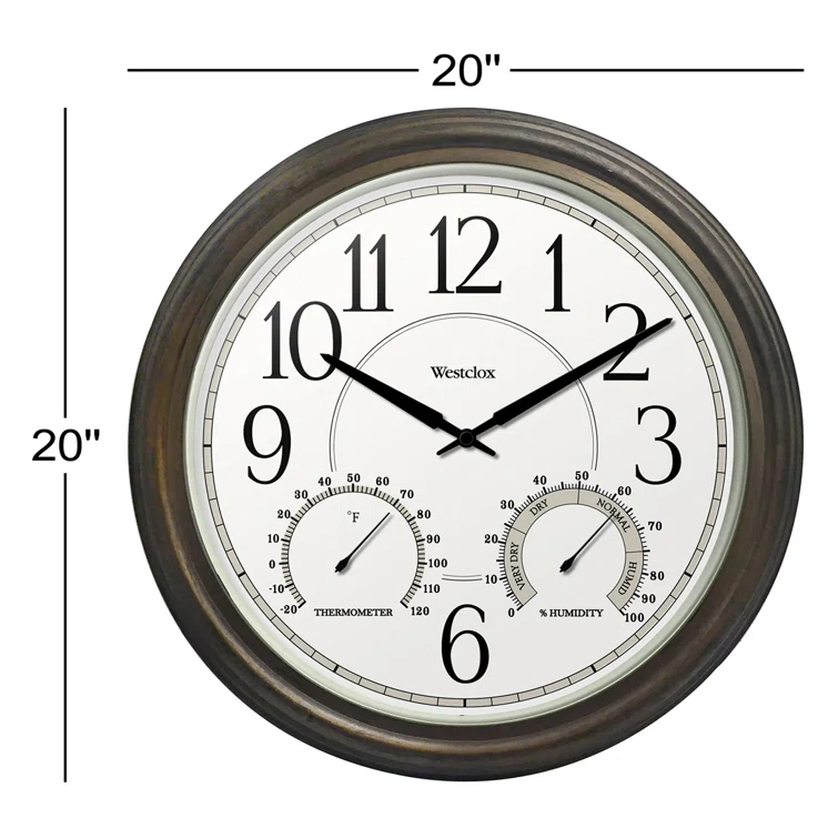 Westclox Clocks 20” Indoor/Outdoor Wall Clock