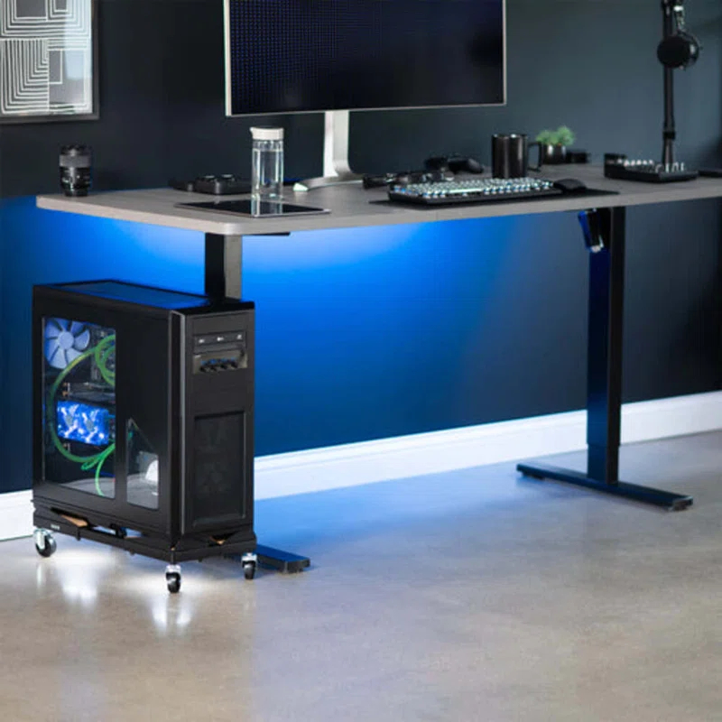 Vivo Vivo Premium Large PC Cart, CPU Rolling Stand, Adjustable Computer Trolley