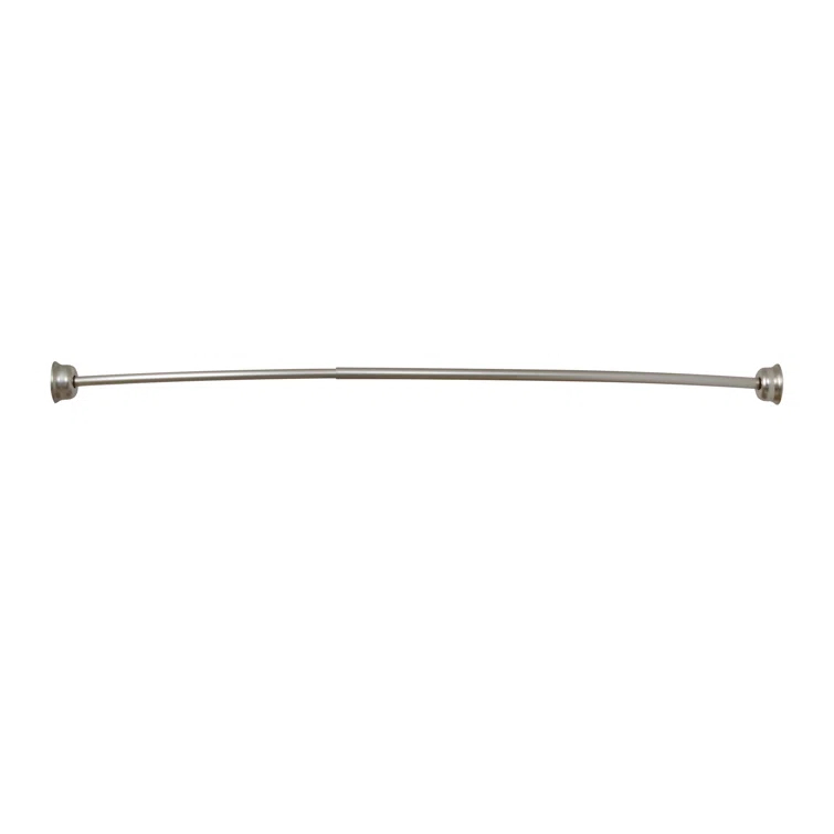 Utopia Alley Utopia Alley Rustproof Fixed Mount Single Curved Shower Rod, Aluminum, adjustable from 45" to 72" Wide