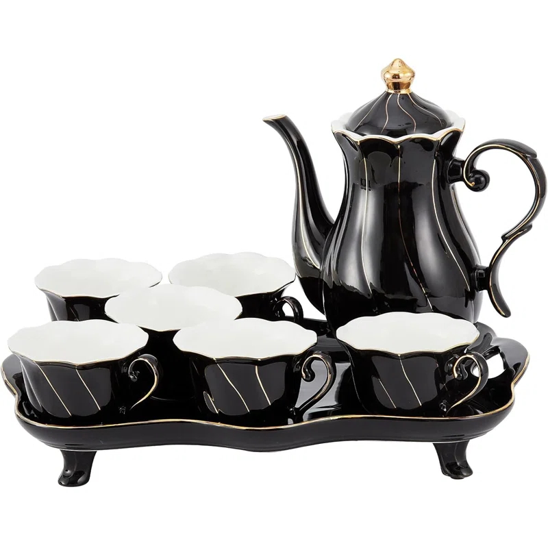 Ameriwood 14 pcs Tea Set of 6 with Tea Tray & Spoons