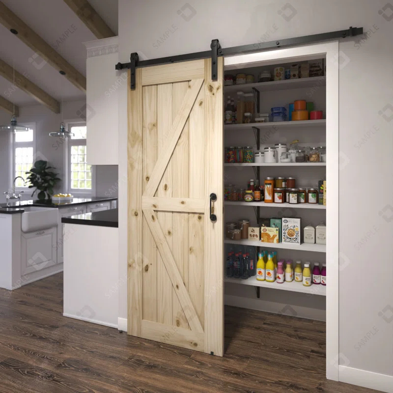 EightDoors 72-in. Matte Black Barn Door Hardware Kit