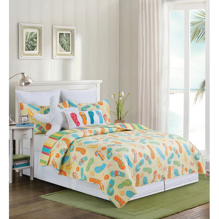 C&F Home Sunny Splash Cotton Reversible Quilt Set