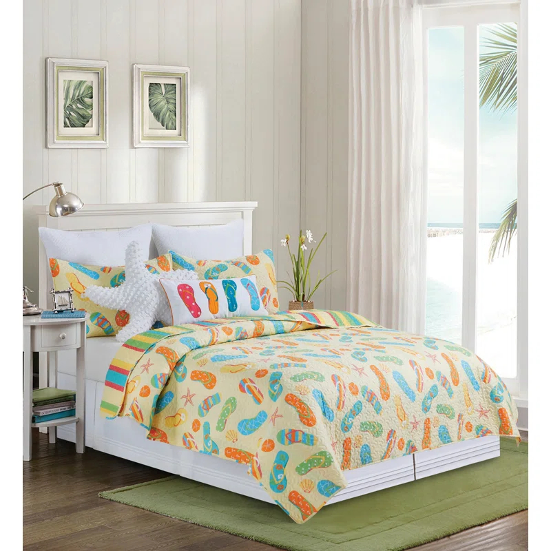 C&F Home Sunny Splash Cotton Reversible Quilt Set