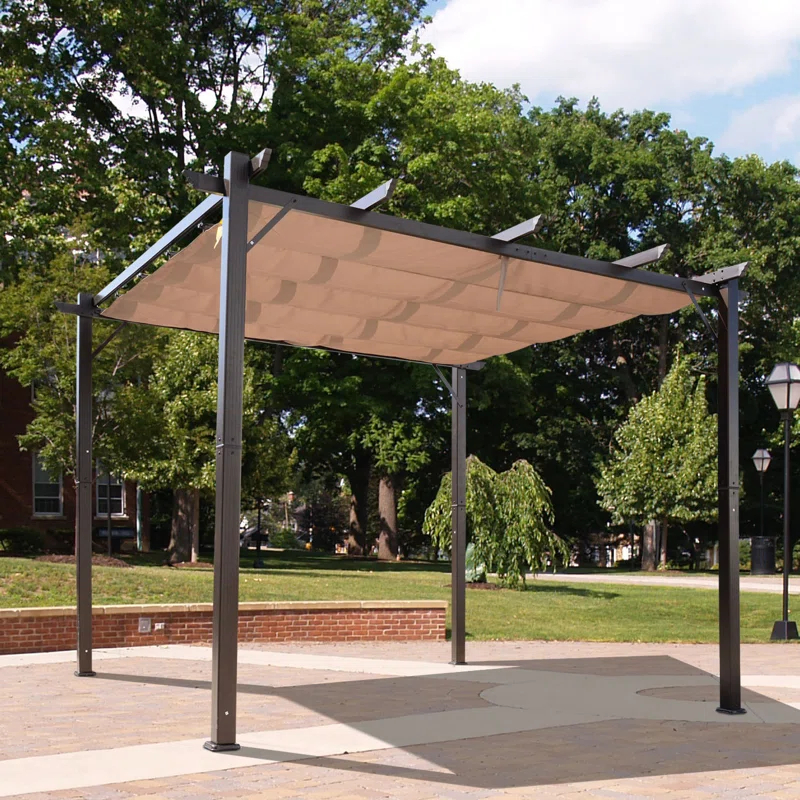 Outsunny Outsunny Pergola with Retractable Shade Canopy, Aluminum