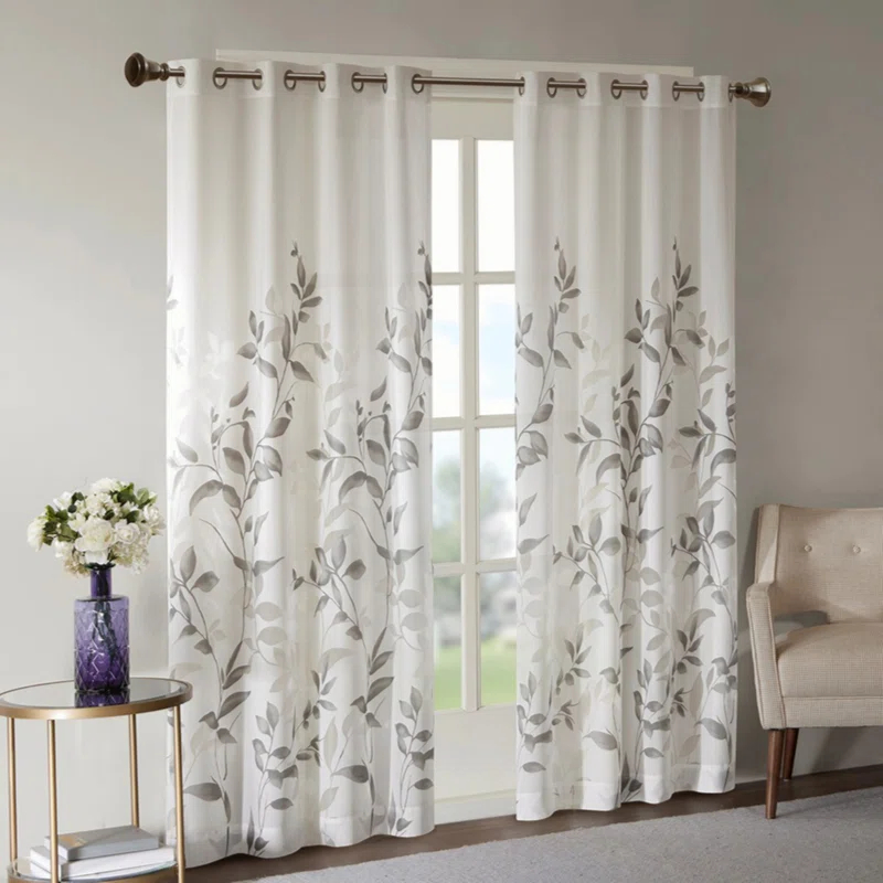 Orren Ellis Burnout Printed Curtain Panel Pair(2 Pcs Window Panels)