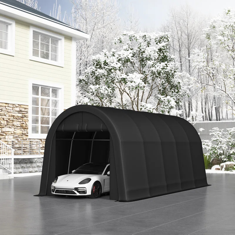 EROMMY Erommy 10 Ft. W x 20 Ft. D Galvanized Steel Portable Garage, Anti-Snow Carport, Storage Shed Canopy