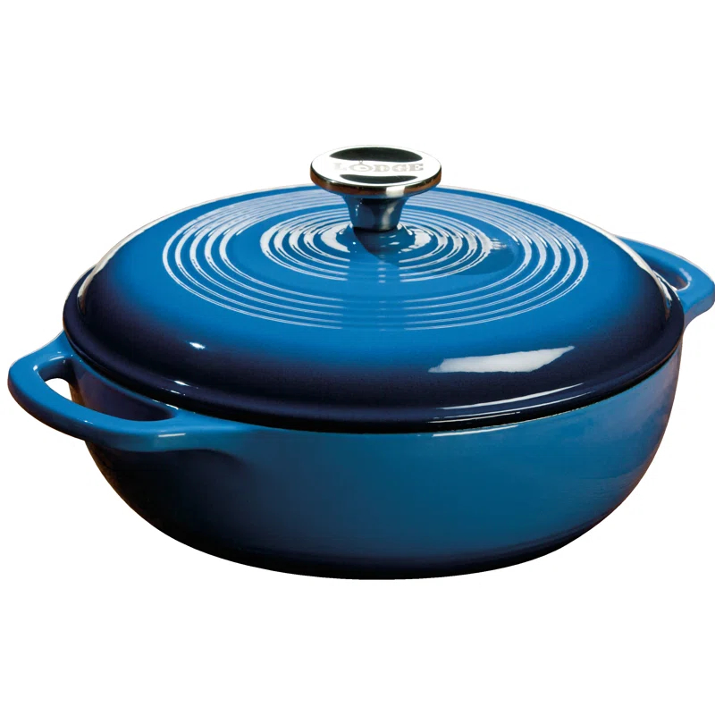 Lodge Cast Iron 4.5 Quart Enameled Dutch Oven, Blue