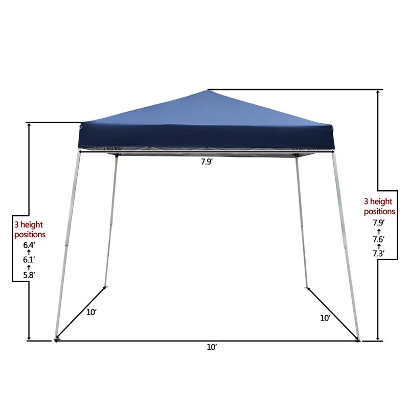 Winado 10 Ft. W x 10 Ft. D Steel Pop-Up Canopy
