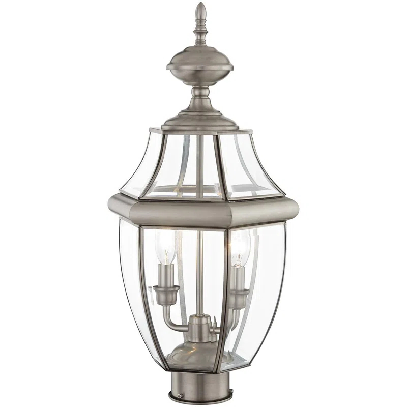 Lighting Lumens Outdoor Post Lantern Pendant with Clear Glass Shade - 2 Light Fixture