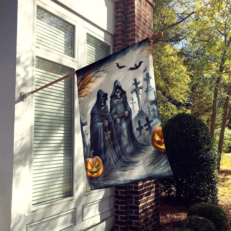 Caroline's Treasures Double Sided 40'' H x 28'' W Polyester Halloween House Flag