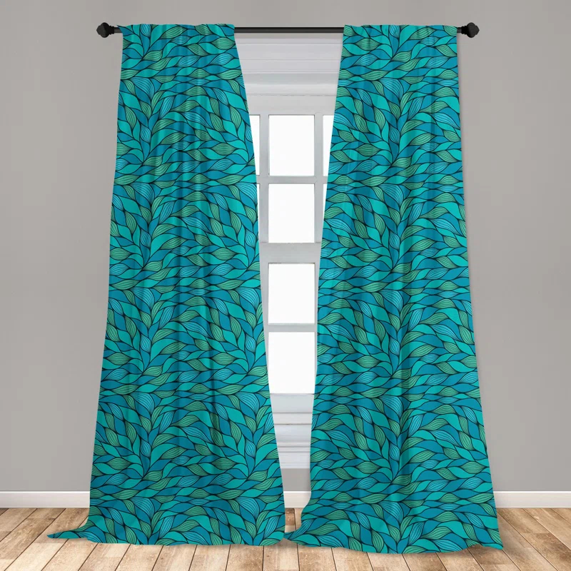Abstract Semi-Sheer Rod Pocket Sliding Panel (Set of 2)