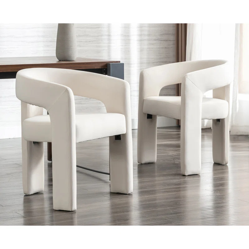 wahson office chair Modern Upholstered Barrel Dining Chairs (Set of 2)