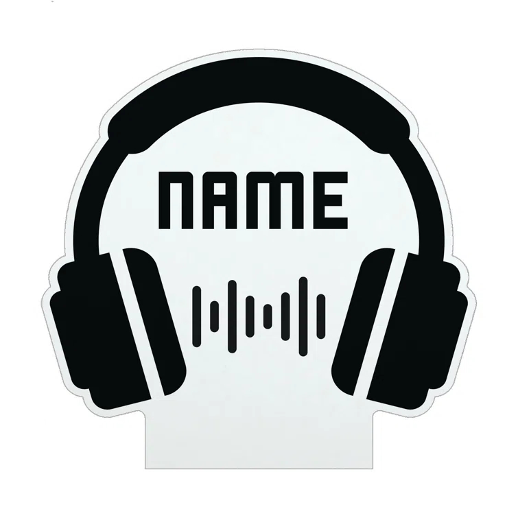 CPS Headphones LED Night Light with Custom Name Laser Engraved on Acrylic Design Insert