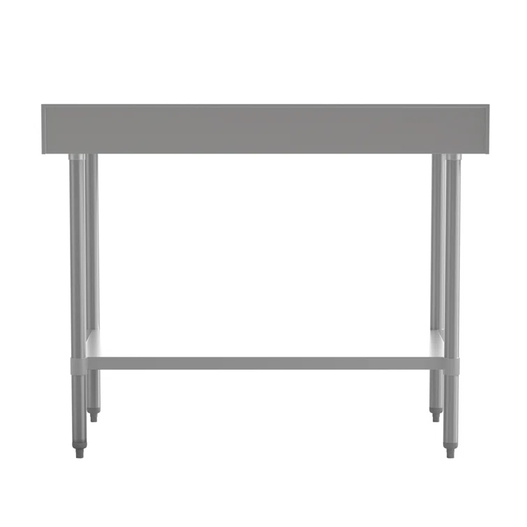 Flash Furniture Commercial Stainless Steel Kitchen Prep and Work Table with Shelf and Backsplash