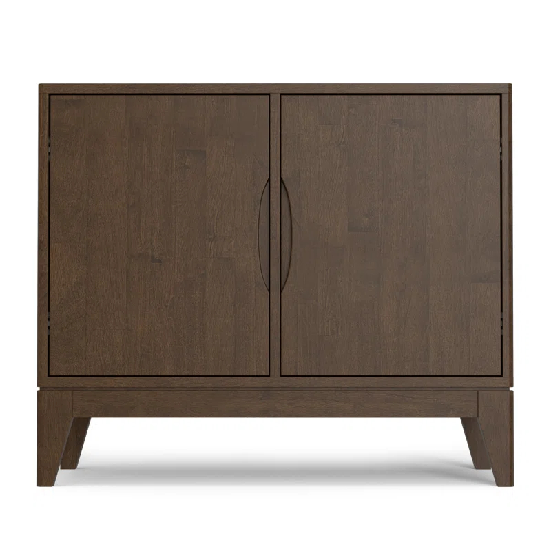 Simpli Home Harper 38"W Solid Wood Mid-Century Modern 2-Door Sideboard Buffet with Adjustable Shelves