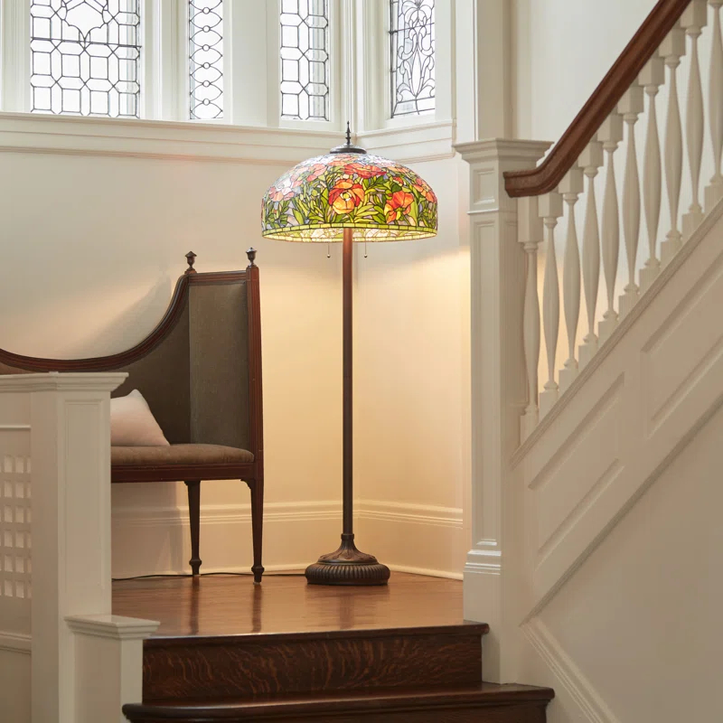 River of Goods 69"H Tiffany-Style Stained Glass Floor Lamp