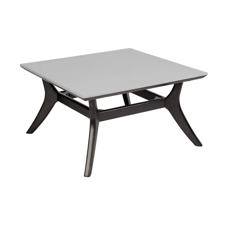 Armen Living Beckham Outdoor Coffee Table In Eucalyptus Wood And Super Stone
