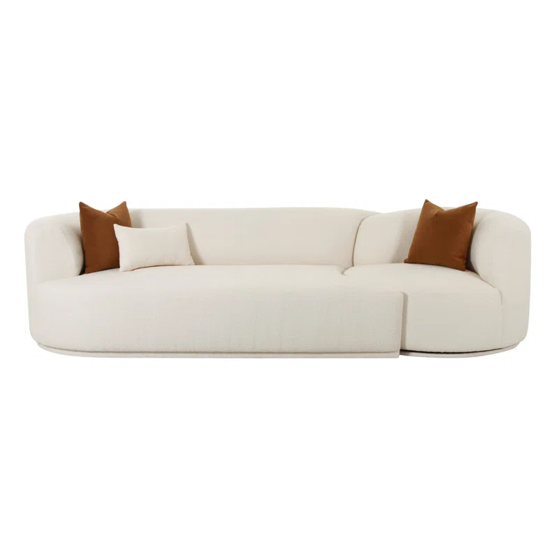 Fickle Boucle 2-Piece Modular RAF Sofa
