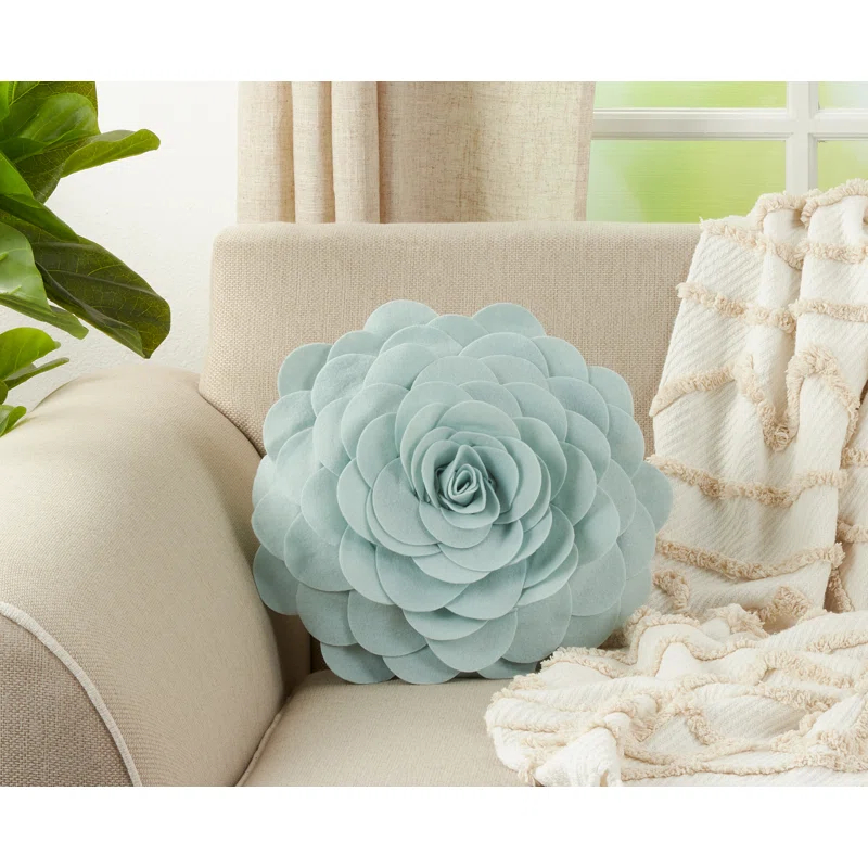 Saro Felt Collection Appliqued Felt Throw Pillow