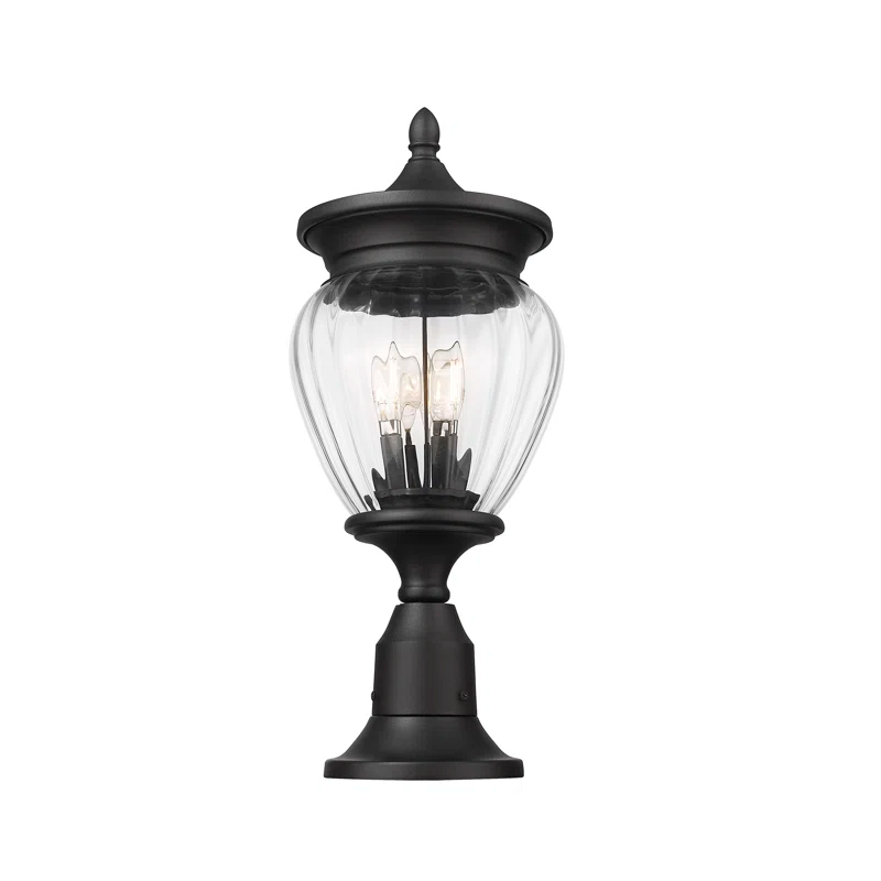 Z-Lite Davina 3 Light Outdoor Pier Mounted Fixture in Black