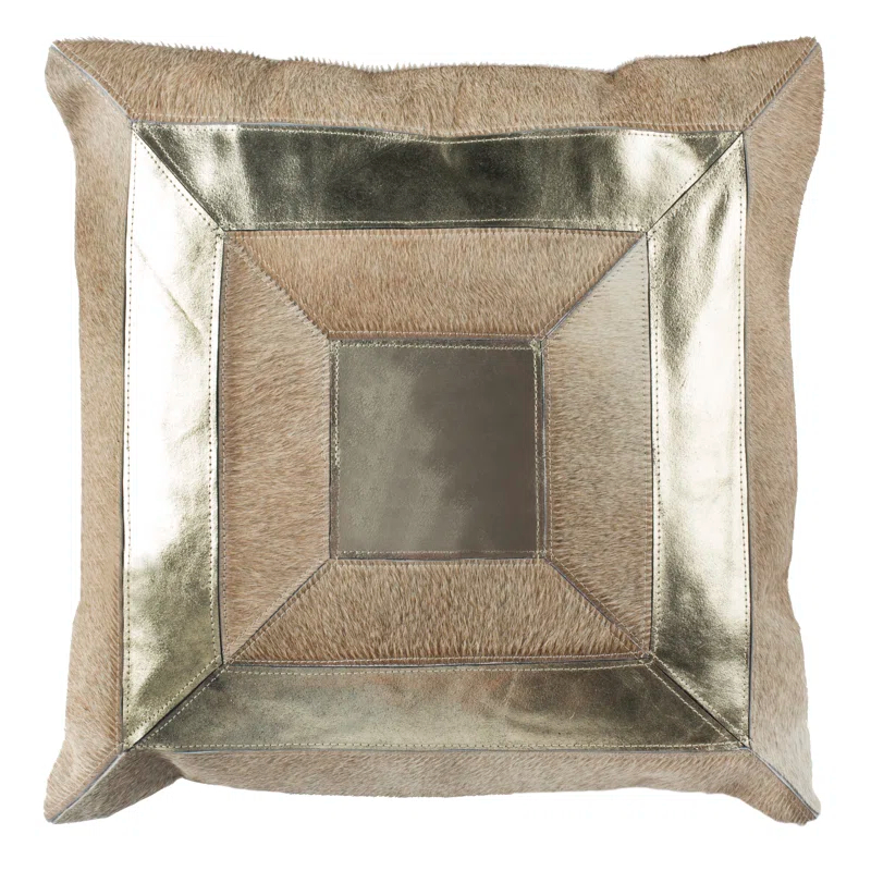 Geometric Cowhide Throw Pillow