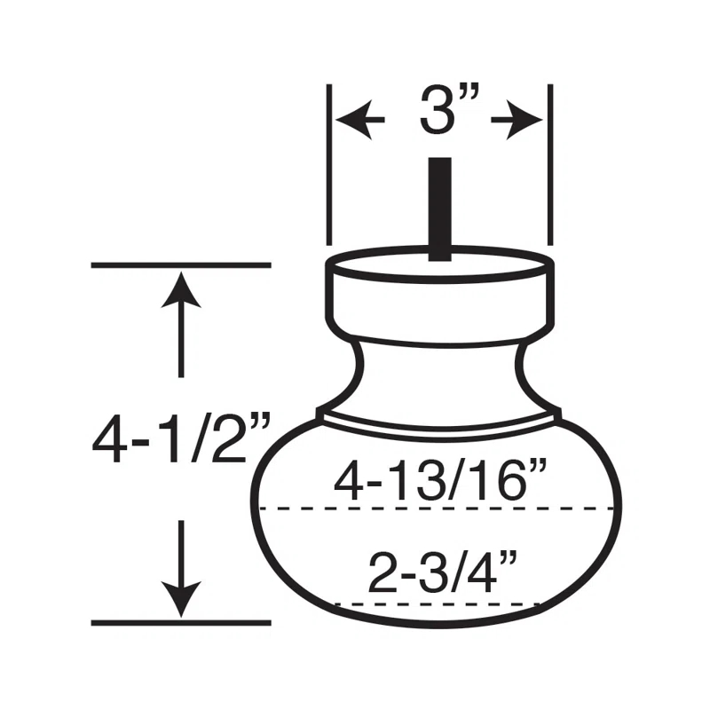 4-1/2in H x 4-13/16in Dia Unfinished Solid Hardwood Bun Foot Leg, Pack of 4 (Set of 4)