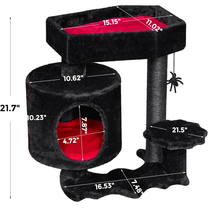 Gothic Cat Tree with Coffin, Gothic Cat Tower with Condo